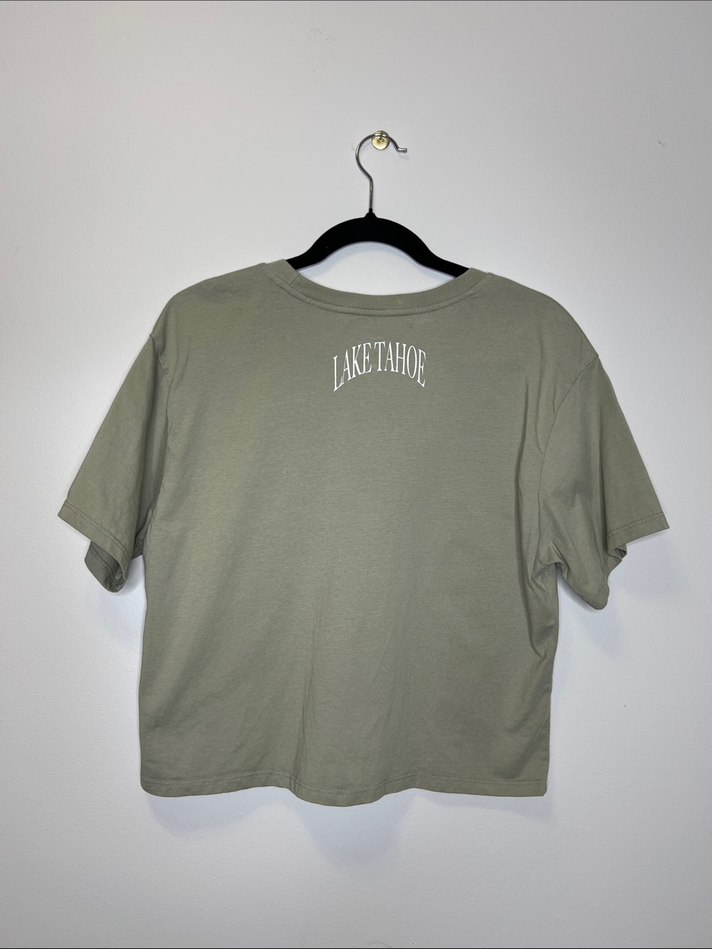 Lake Tahoe Soaring Eagle Sierra Nevada 100% Cotton Crop Top Tee size Large - Picture 8 of 8